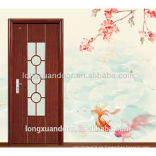 Diseños de puerta de madera única para puerta de diseño de baño, puerta de madera de diseño de vidrio